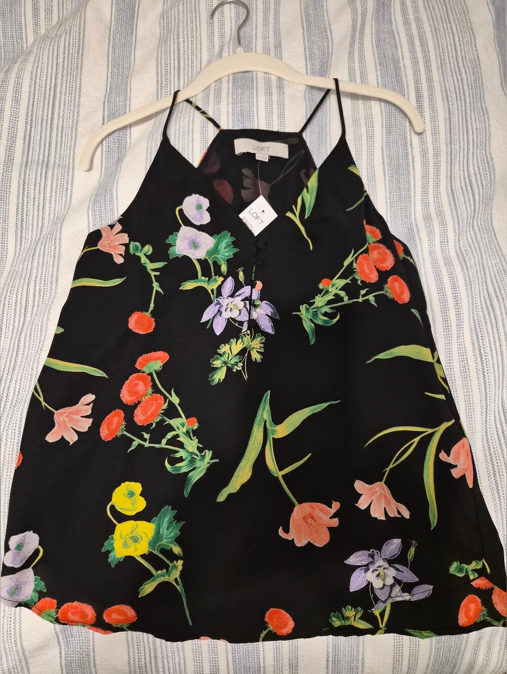 NWT-Loft Black Floral Camisole- XS
